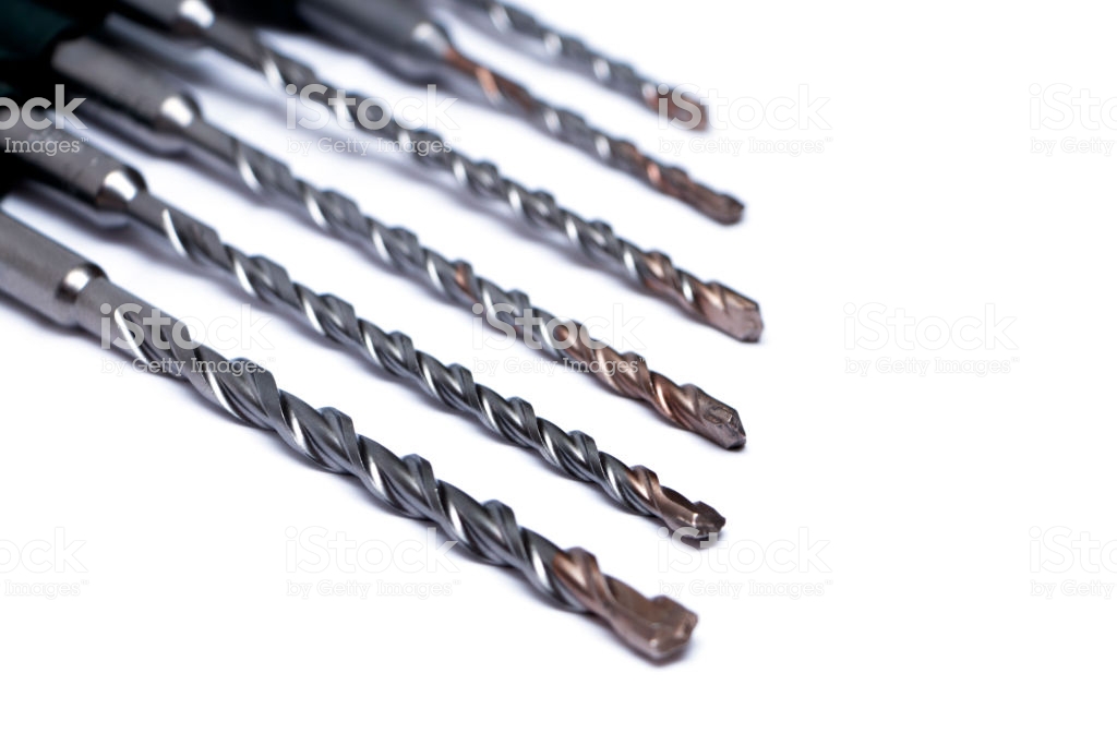 Drill Bits For Concrete On White Background Stock Photo More