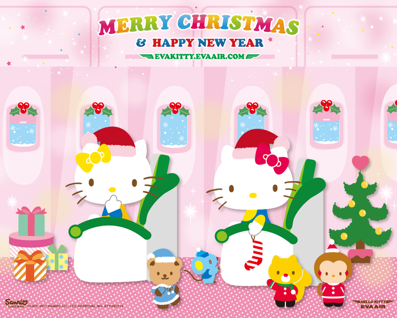 Kitty Wallpaper Mimmy And Hello Ics Christmas