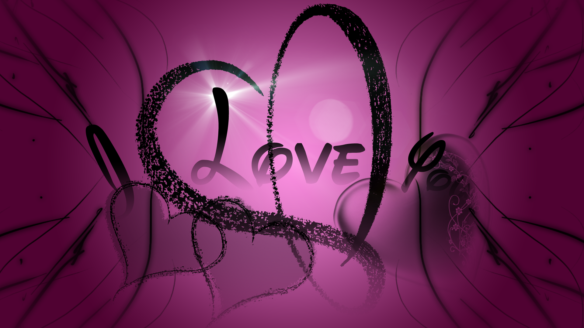 Love Heart Purple Image Wallpaper