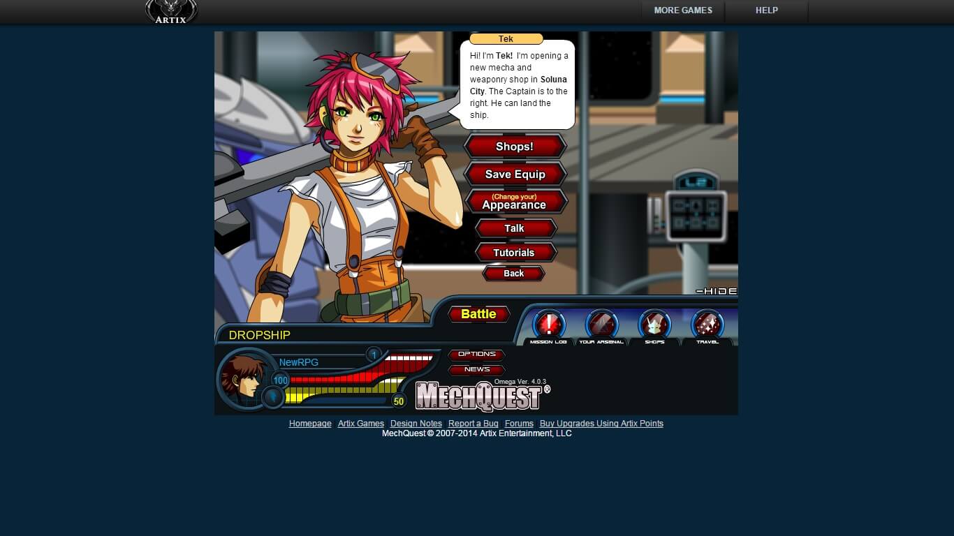 Mech Quest Online Sci Fi Rpg