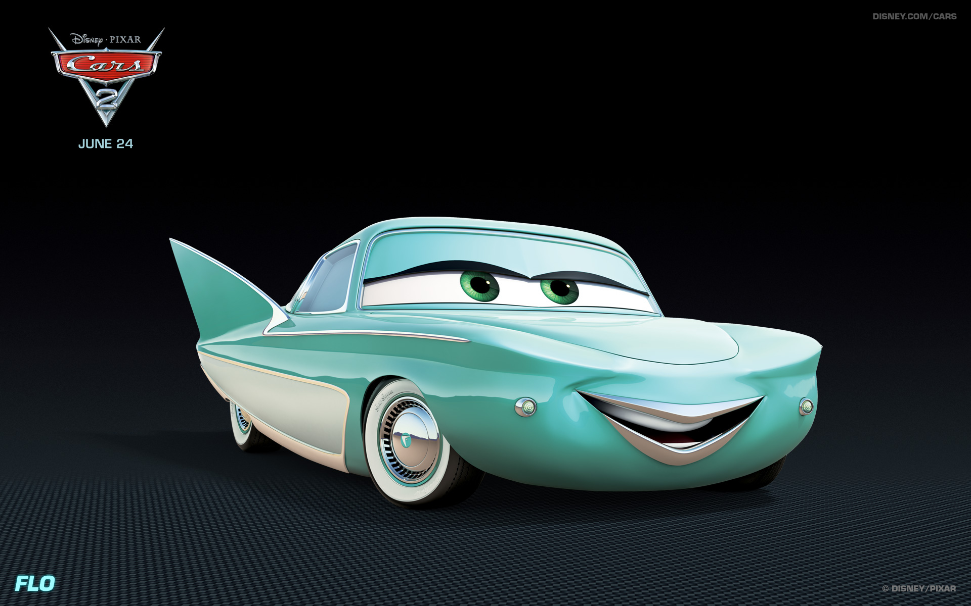 Flo from Disneys Cars 2 CG animated movie wallpaper