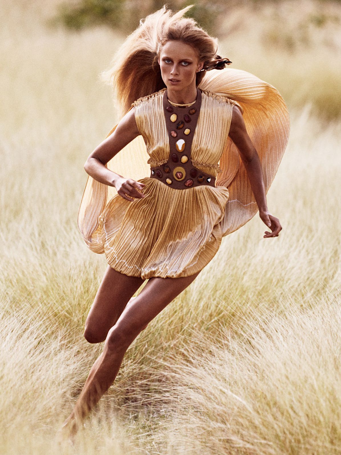 Vogue Paris Rianne Van Rompaey Runs In The Field HD Image