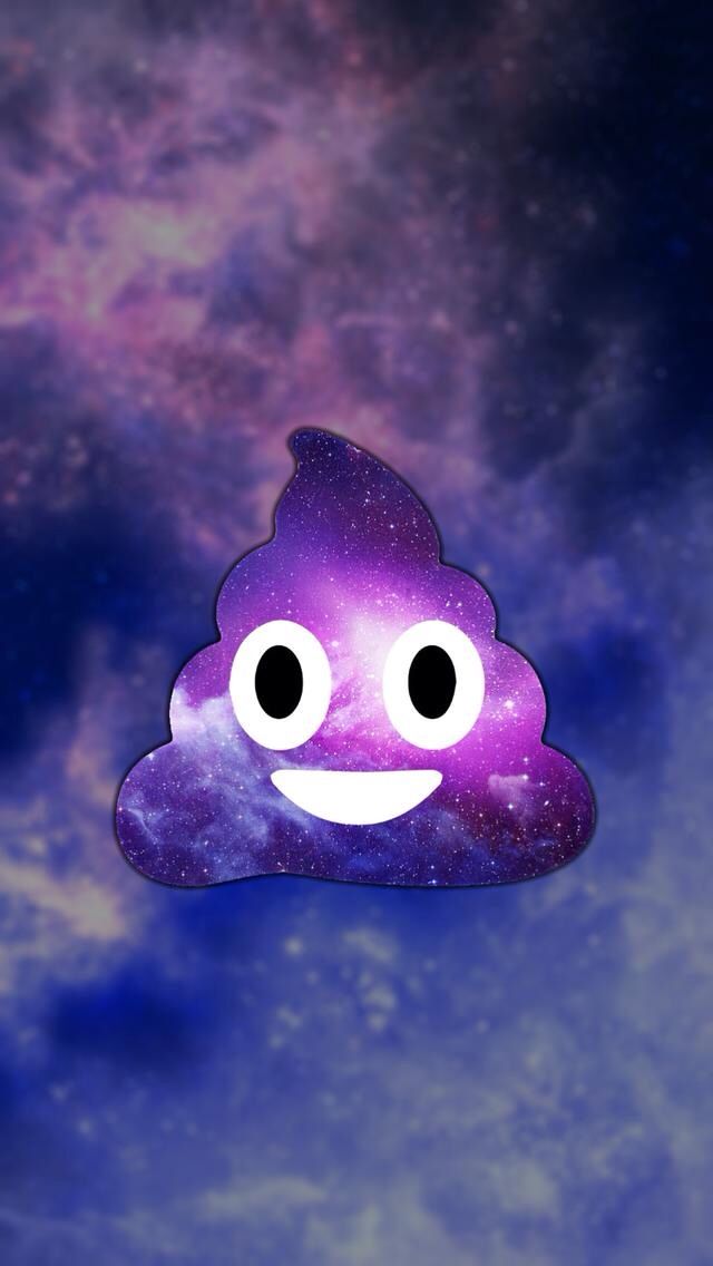 Galaxy iPhone Poop Emoji Wallpaper