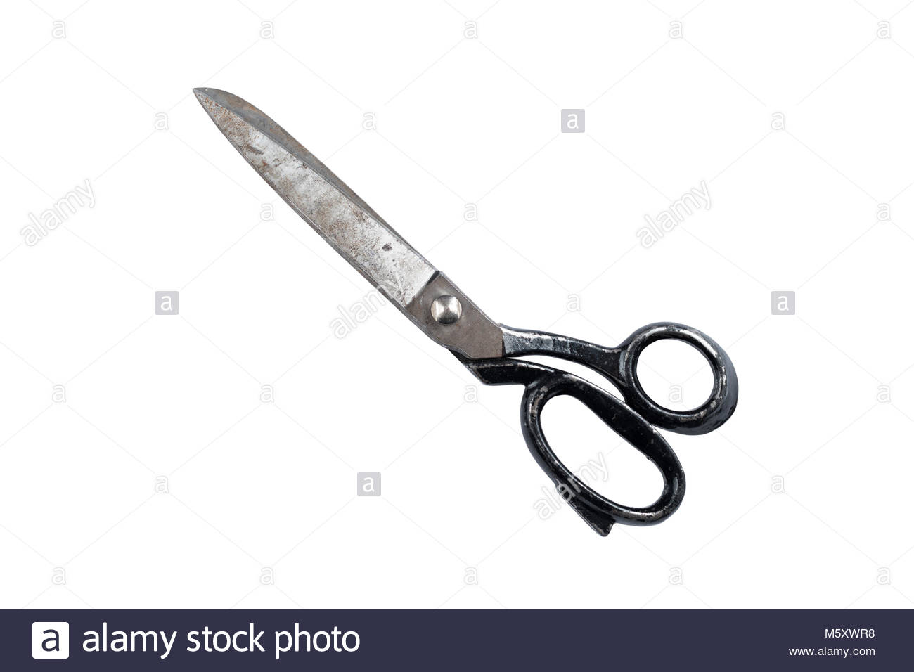 Old Metal Industrial Scissors Isolated On White Background Saved