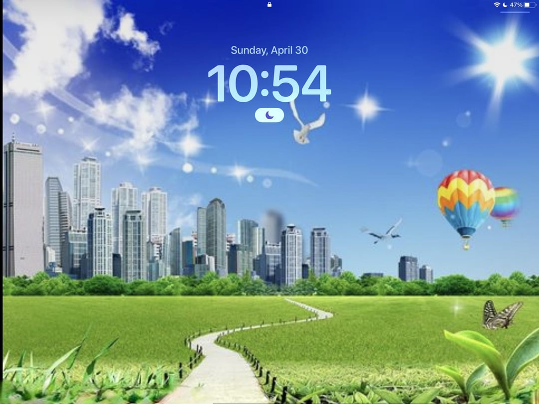 My iPad With Frutiger Aero Wallpaper