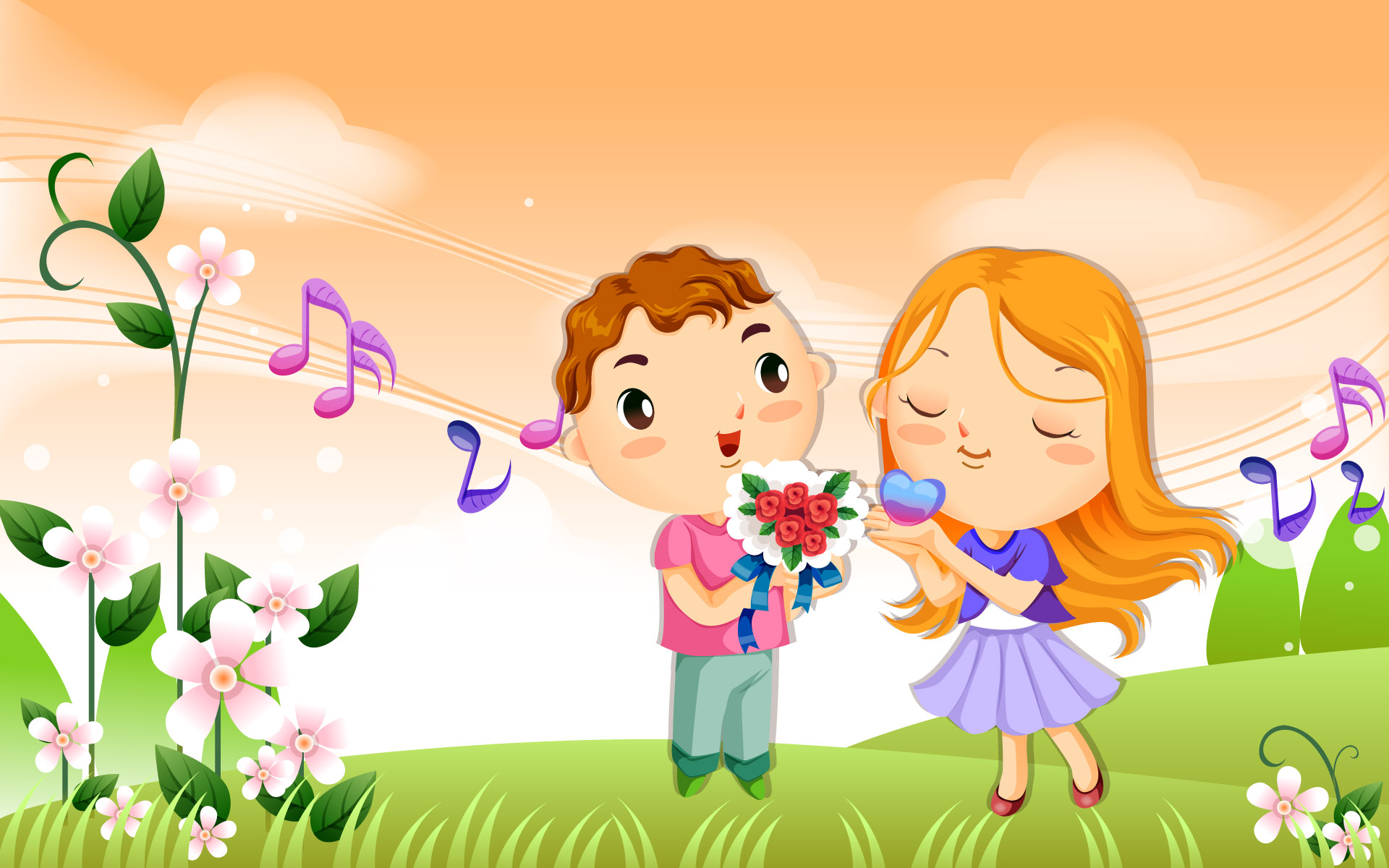Love Cartoon Background Wallpaper High Definition Quality