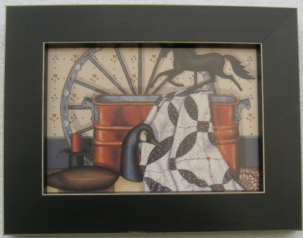 Primitive Folk Art Pictures Pat Pearson Framed Country Picture