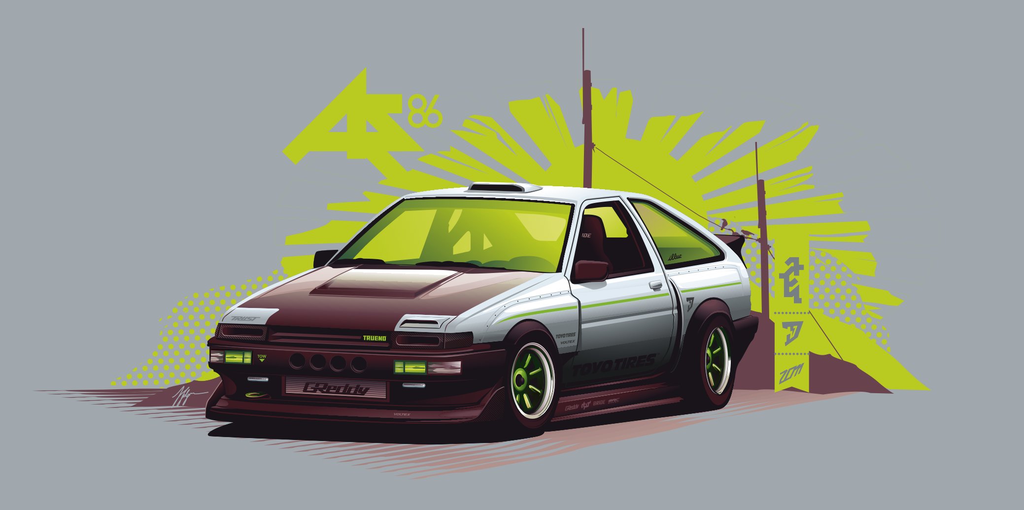 ae86 Trueno Vector Wallpapers HD Desktop and Mobile Backgrounds