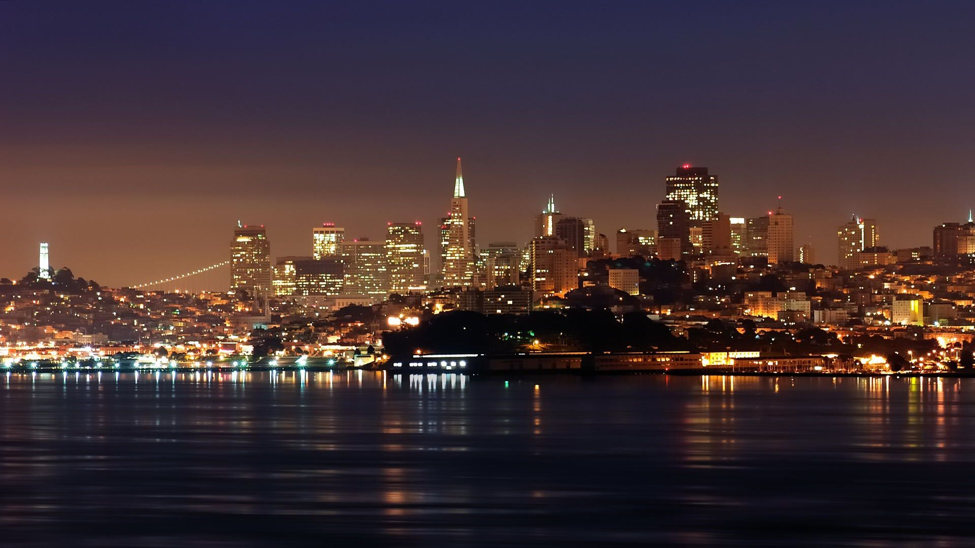 San Francisco Skyline At Night wallpaper   404161