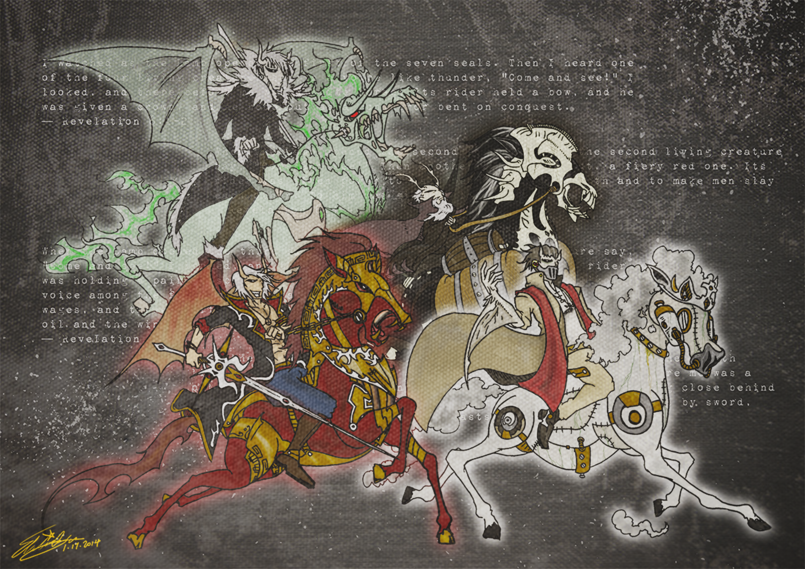 Four Horsemen Of The Apocalypse Wallpaper The four horsemen of the 1600x1130