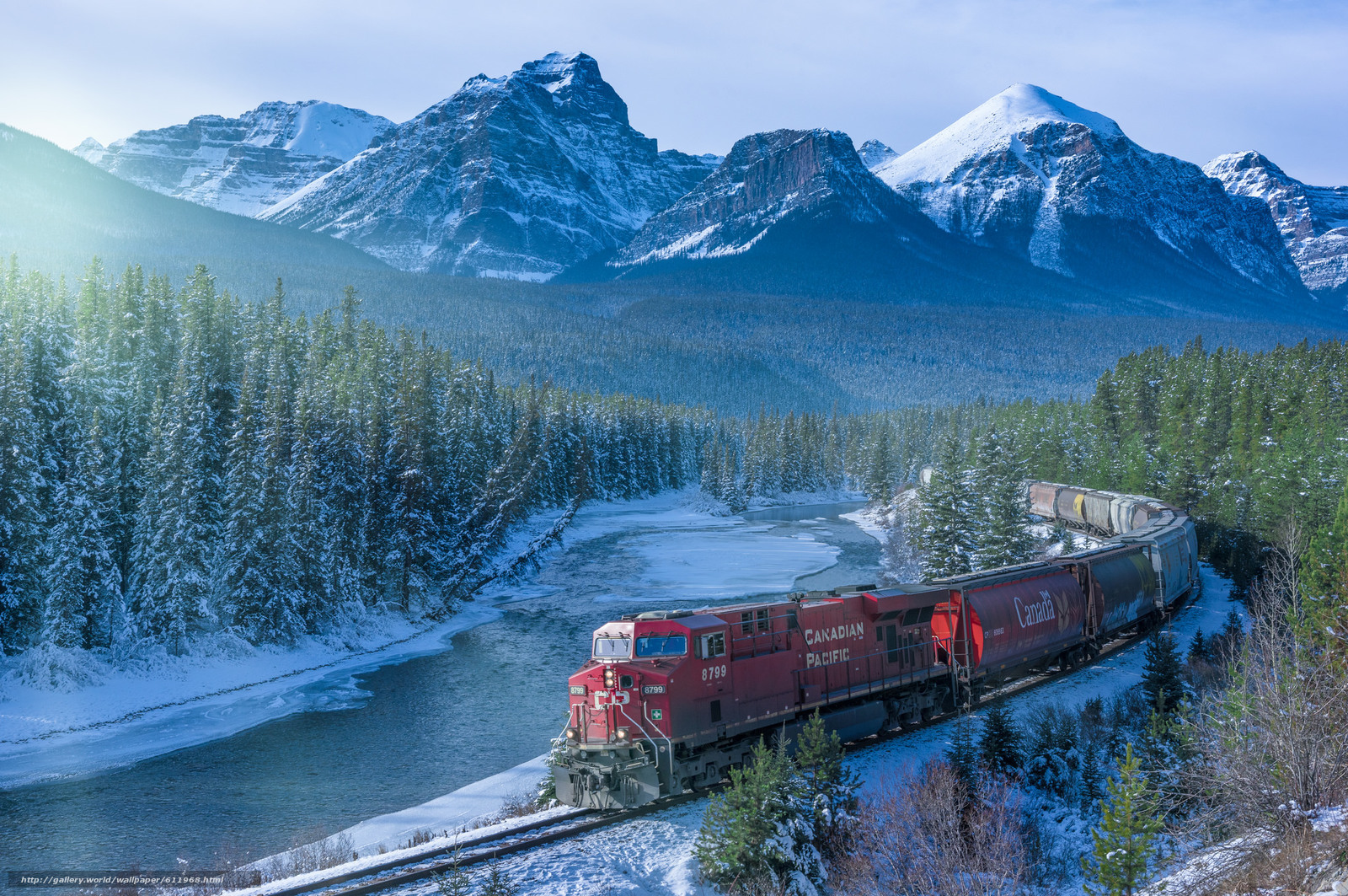 Wallpaper Canadian Pacific Railway Alberta Canada Bow