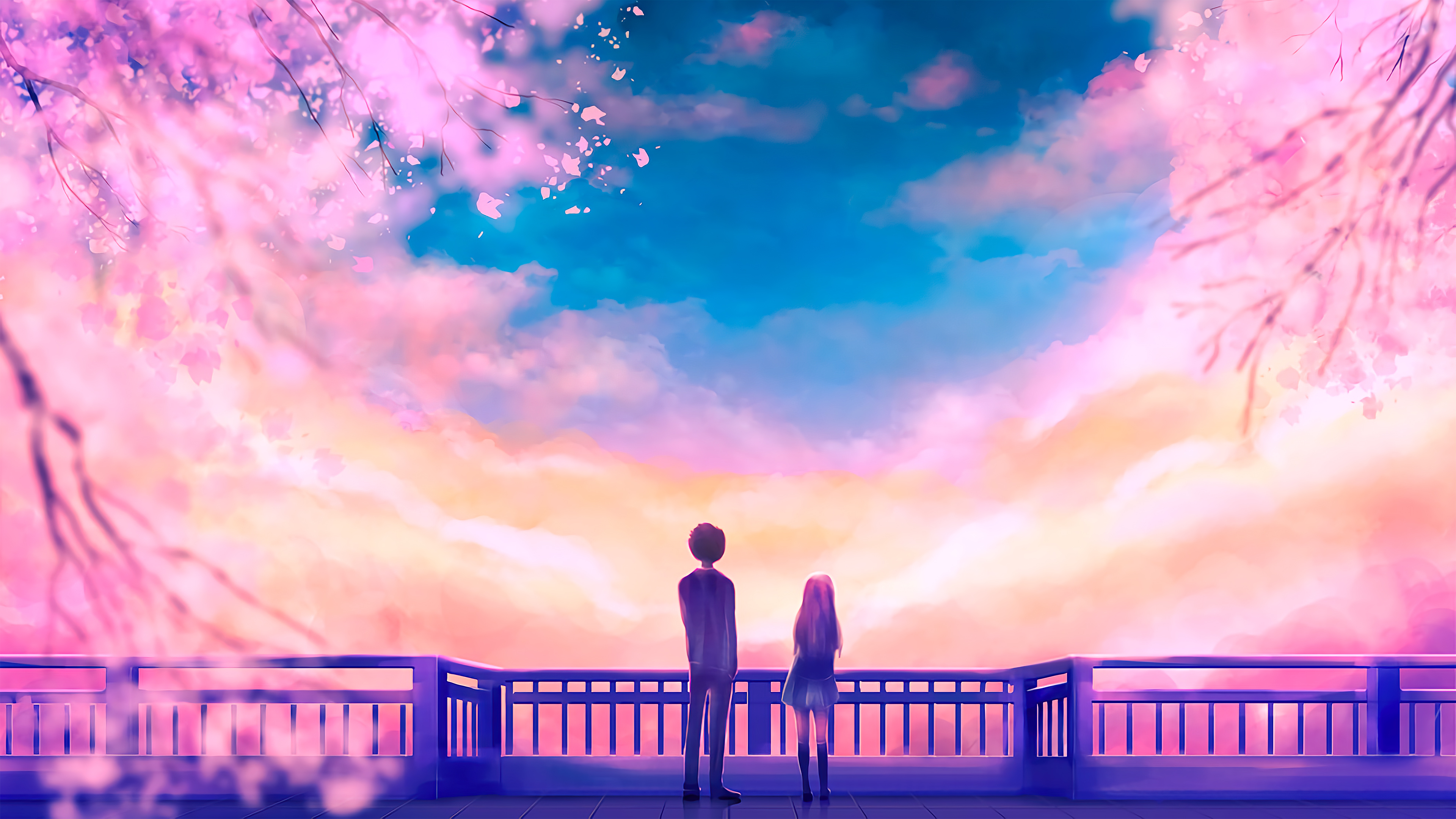 You Are My Cherry Blossom Wallpaper HD Anime 4k