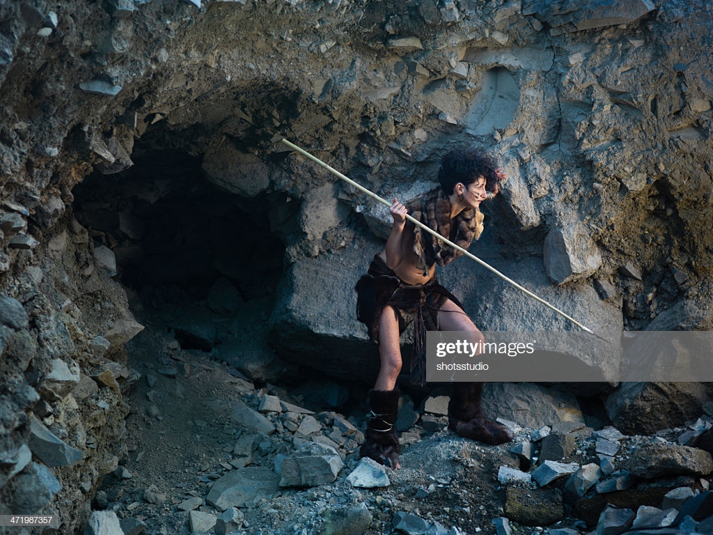 Cavewoman Hunting With Spear Stock Photo Getty Image