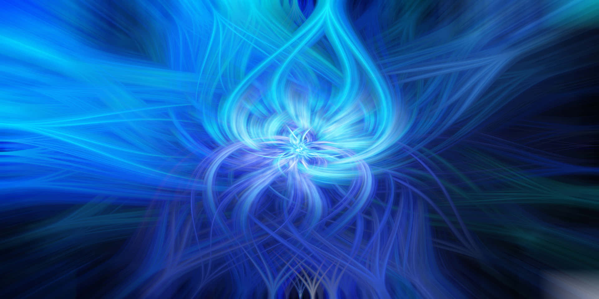 A Blue Abstract Flower With Black Wallpaper