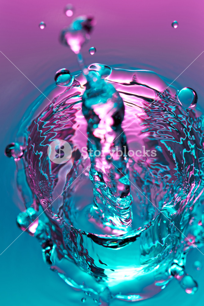 Crystal Clear Frozen Water Colorful Splash Abstract Liquid