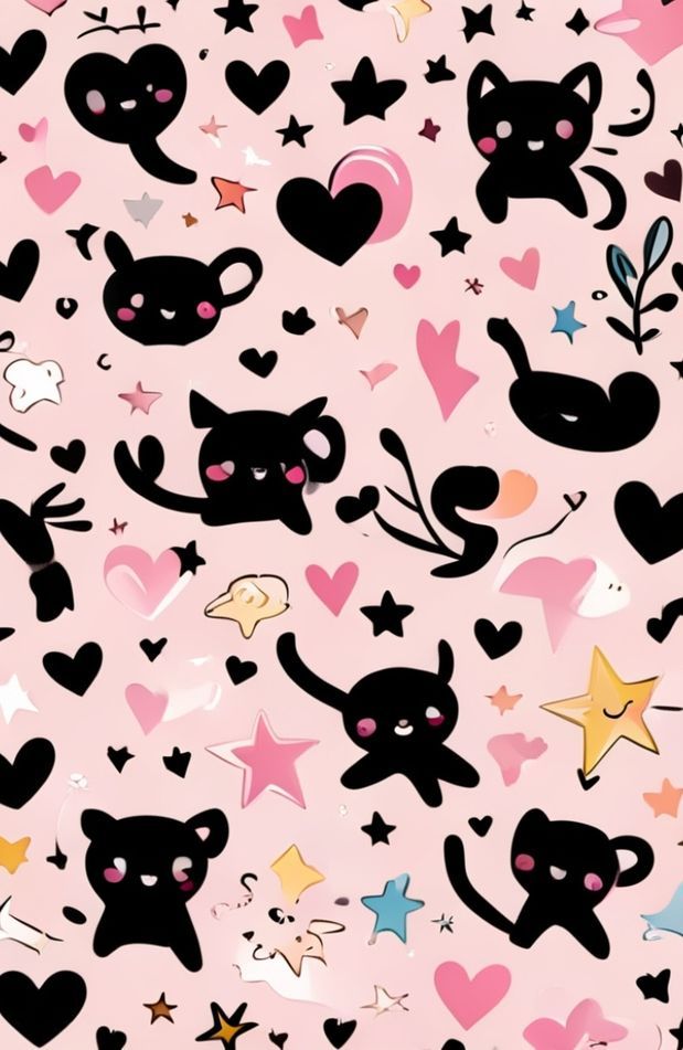 Cute Black And Pink Wallpaper