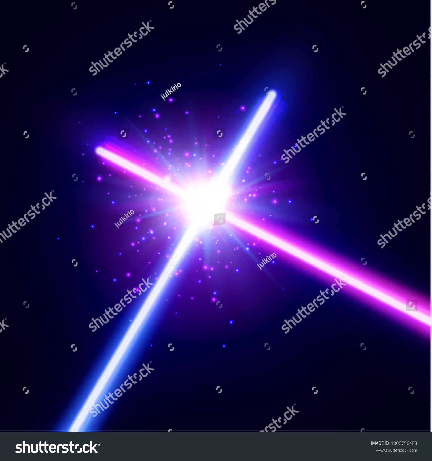 Abstract Background Two Crossed Light Neon Stock Vector Royalty