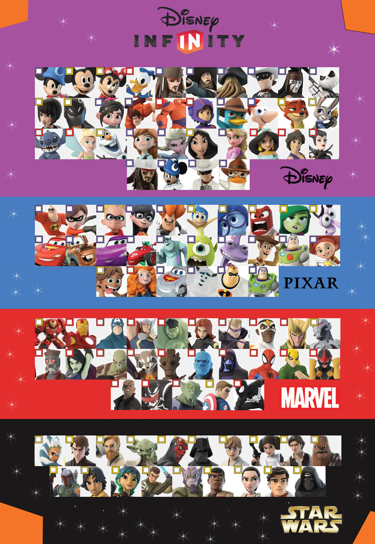 Disney Infinity 30 Character checklist Version 2 by darkmudkip6 on 742x1076