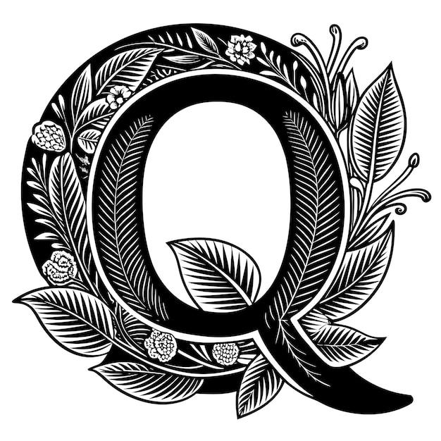Ornamental Letter Q With Decorative Background In Stylish Design Wallpaper