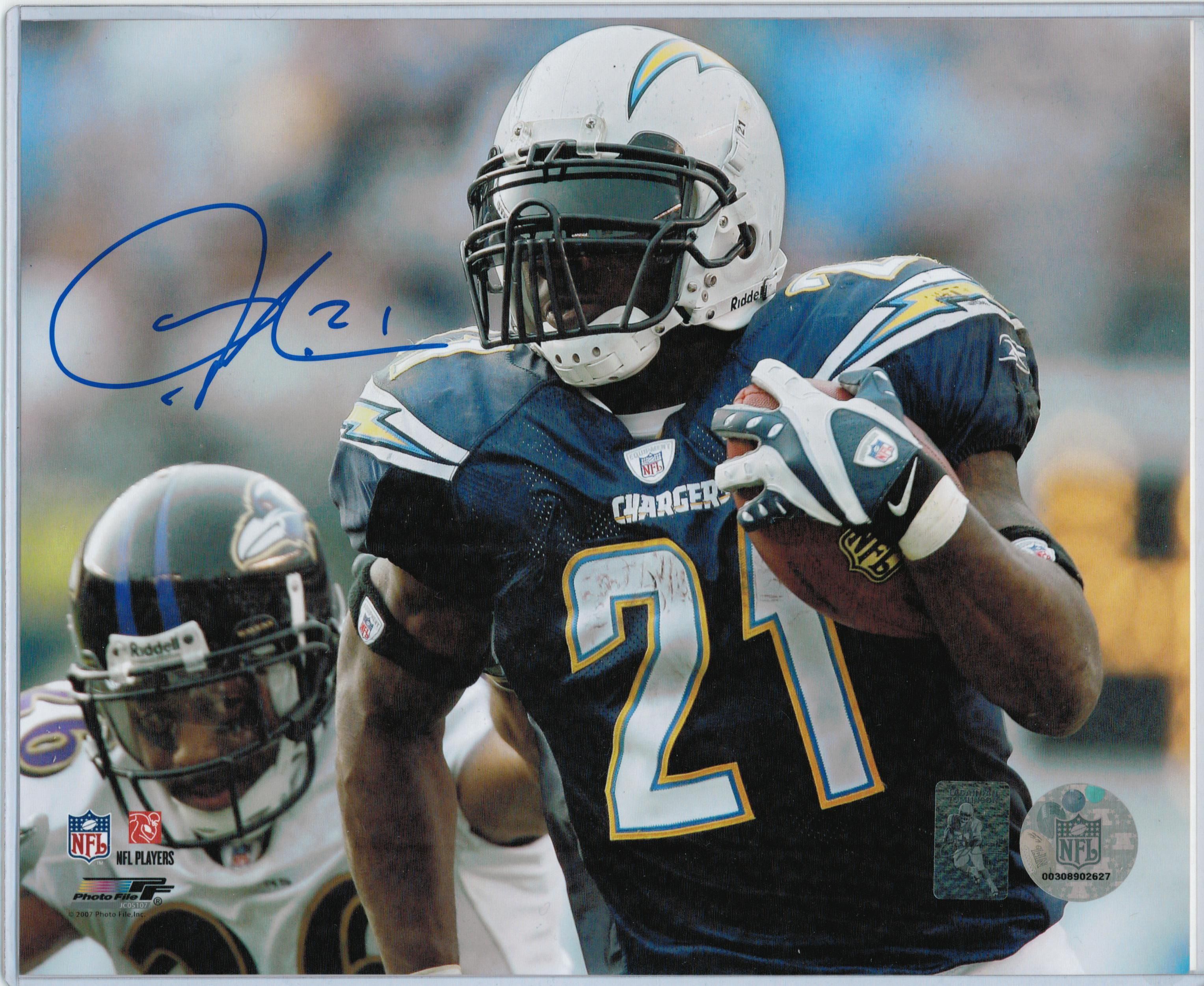 Lot Of Nine Different Ladainian Tomlinson Chargers Signed Items