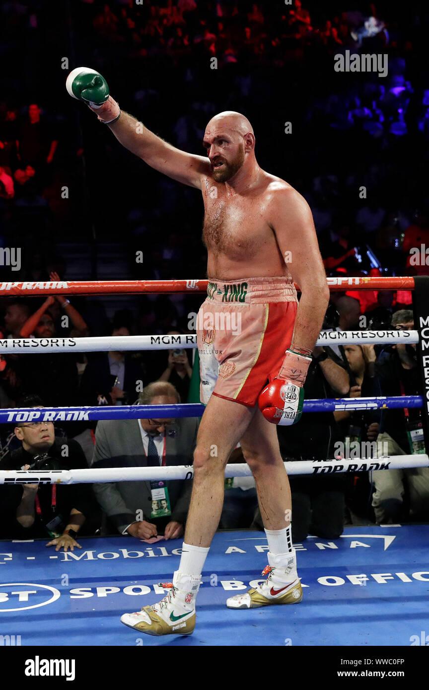 Tyson Fury Of England Celebrates After Defeating Otto Wallin