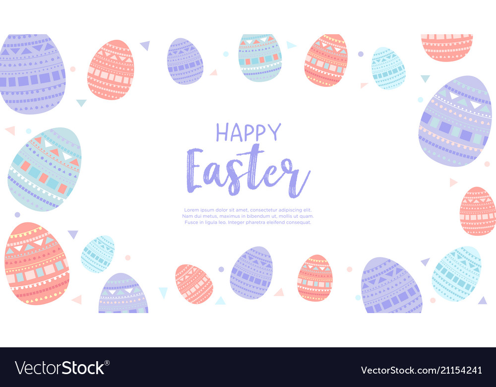 Happy easter wallpaper with eggs Royalty Free Vector Image