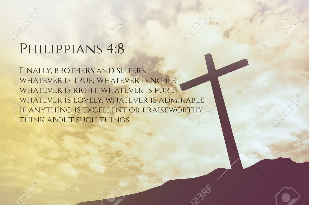 Philippians Vintage Bible Verse Background On One Cross