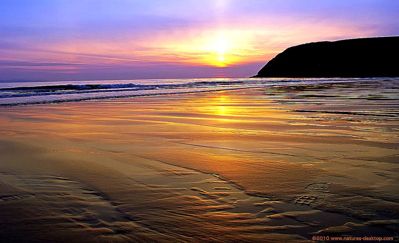 Romantic Beach Sunset Desktop Wallpaper Pictures