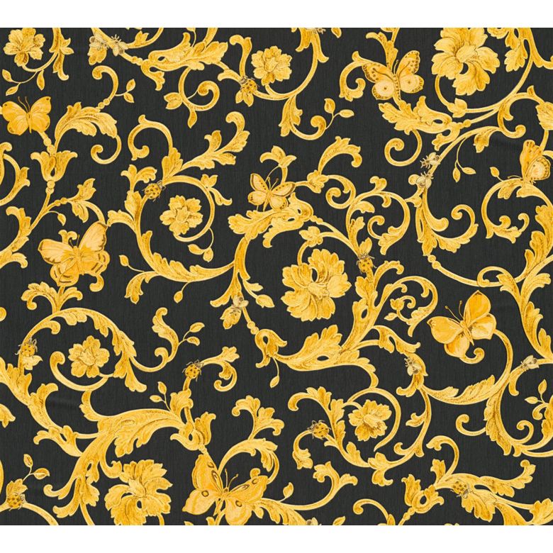 Versace Wallpaper Non Woven Butterfly Barocco Yellow
