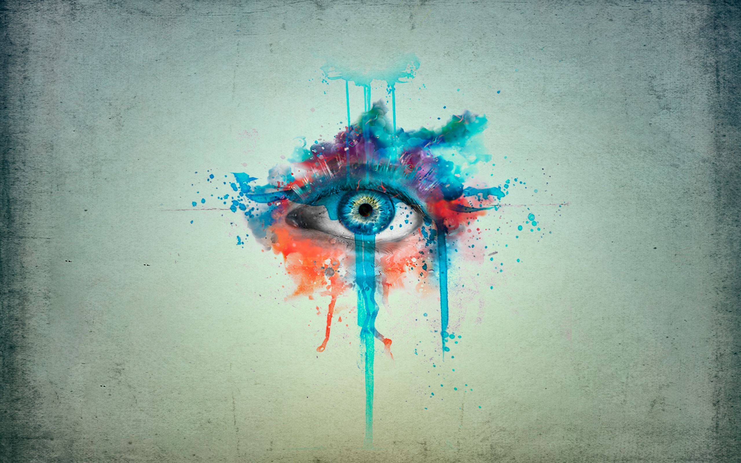 Eyes Paint Splatter Watercolor Grunge Artwork Wallpaper HD