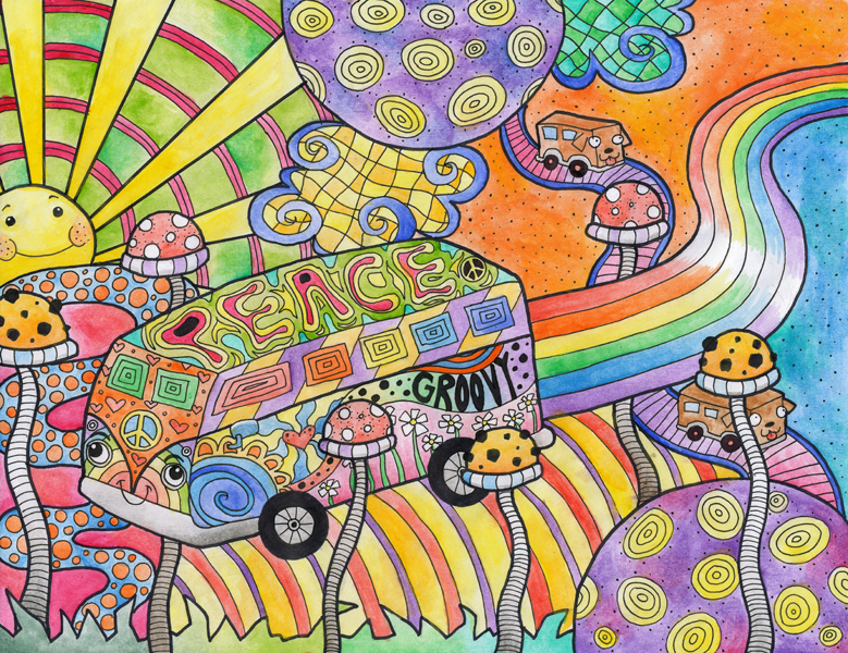 Hippie Art Wallpaper Van Goes To Lala Land