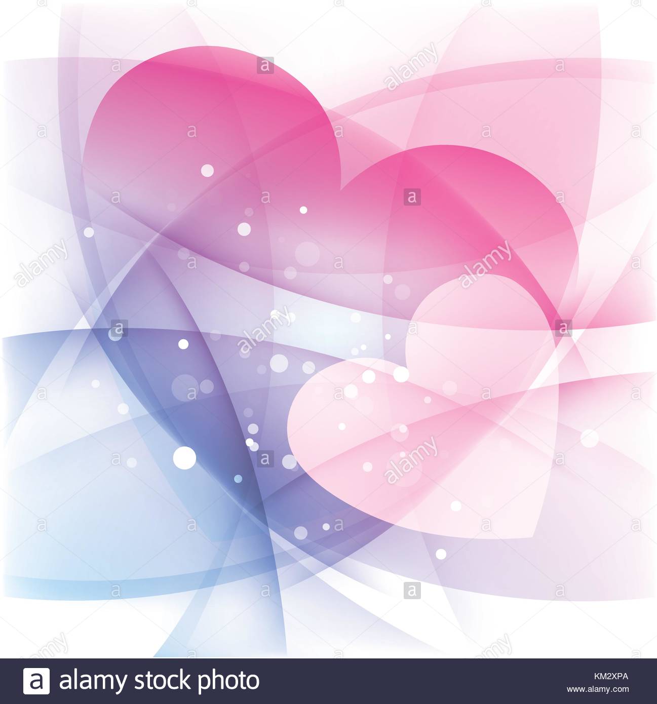 Two Hearts Love Background Stock Vector Art Illustration