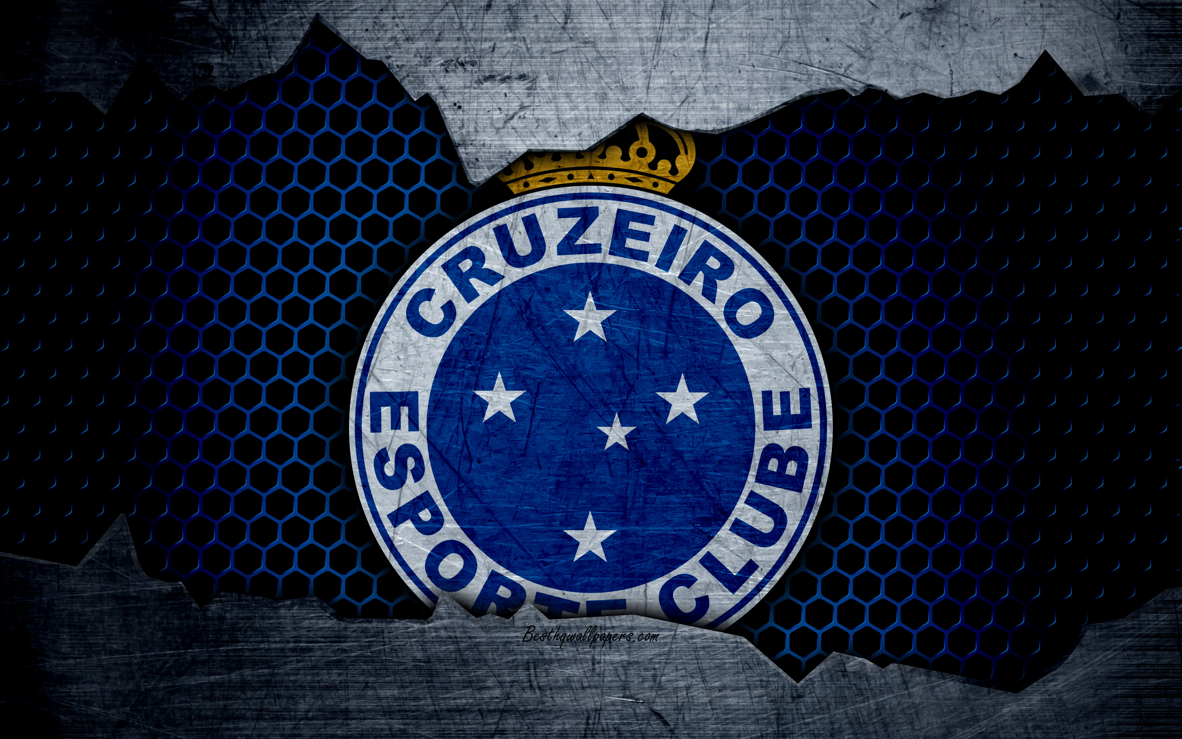 Wallpaper Cruzeiro 4k Serie A Logo Grunge Brazil