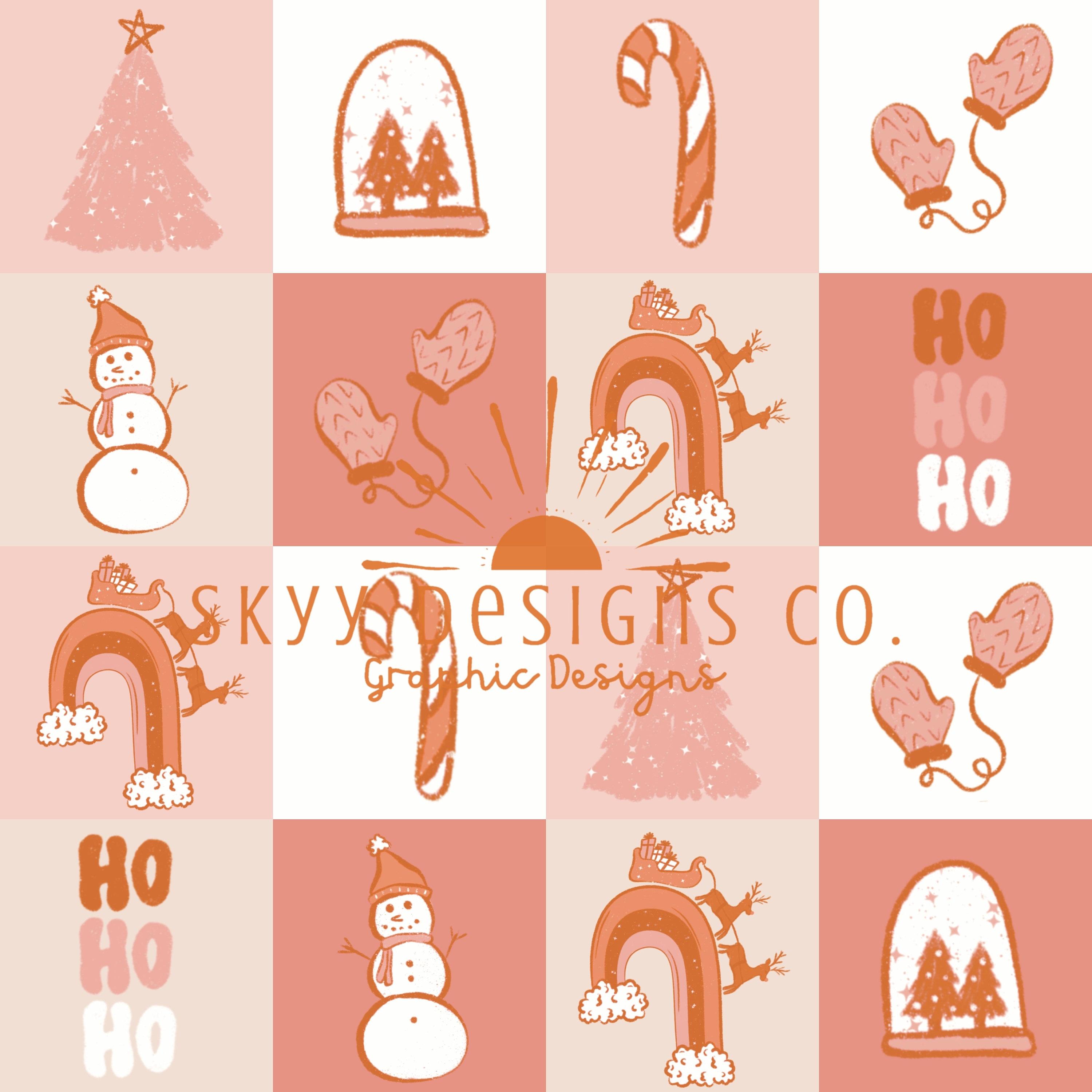 Retro Christmas Patchwork Checkered Seamless Pattern for   Etsy