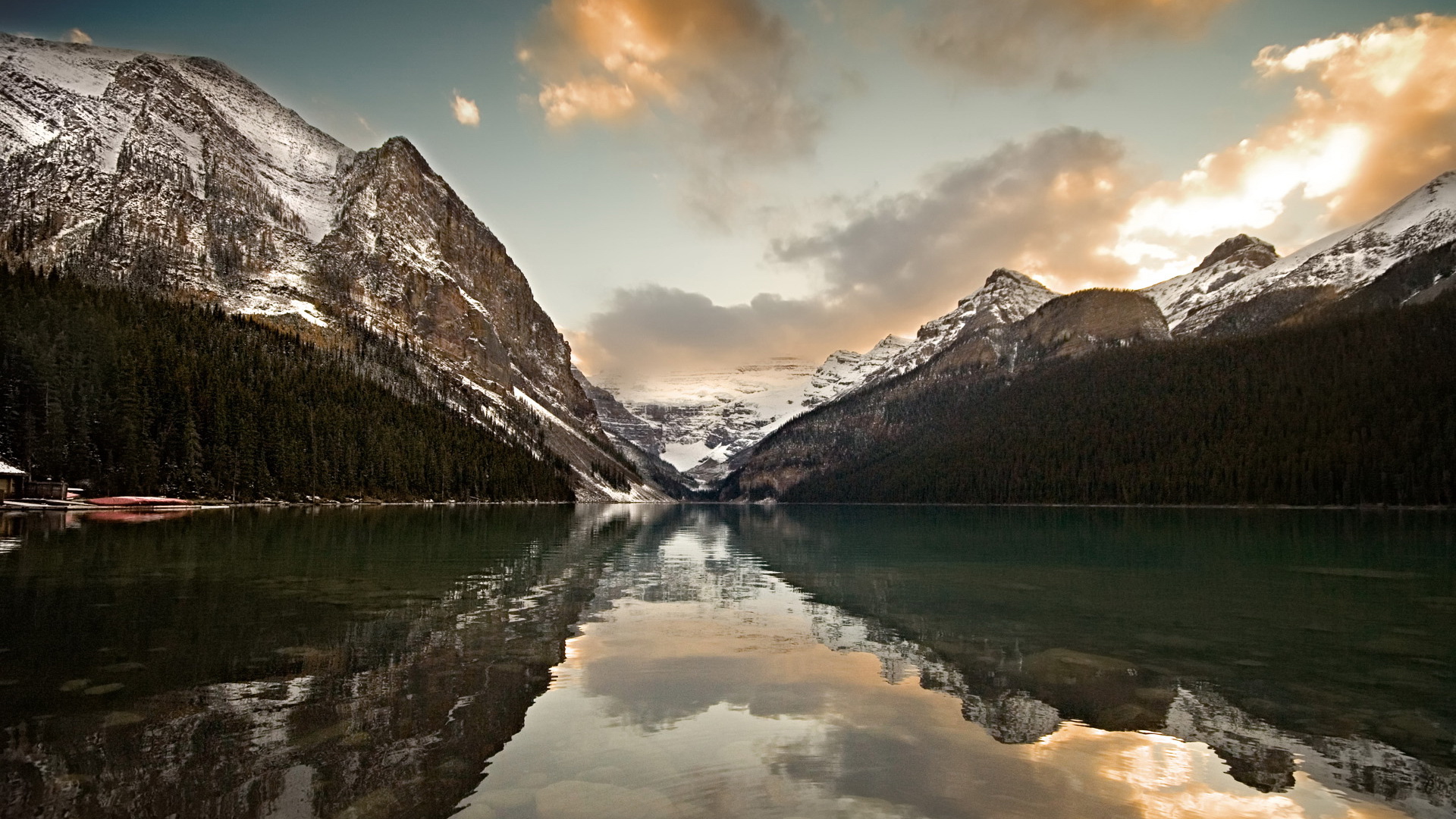 Wallpaper lake mountains reflection Alberta Louise Lake Louise