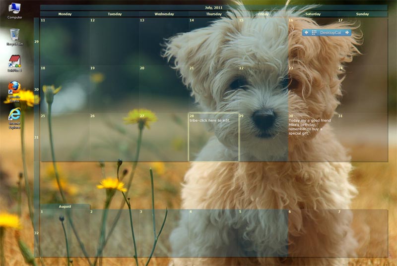 Desktop Calendar Is A Cool Placed On Your Windows It