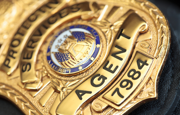 Wallpaper Police Badge Gold Agent Macro