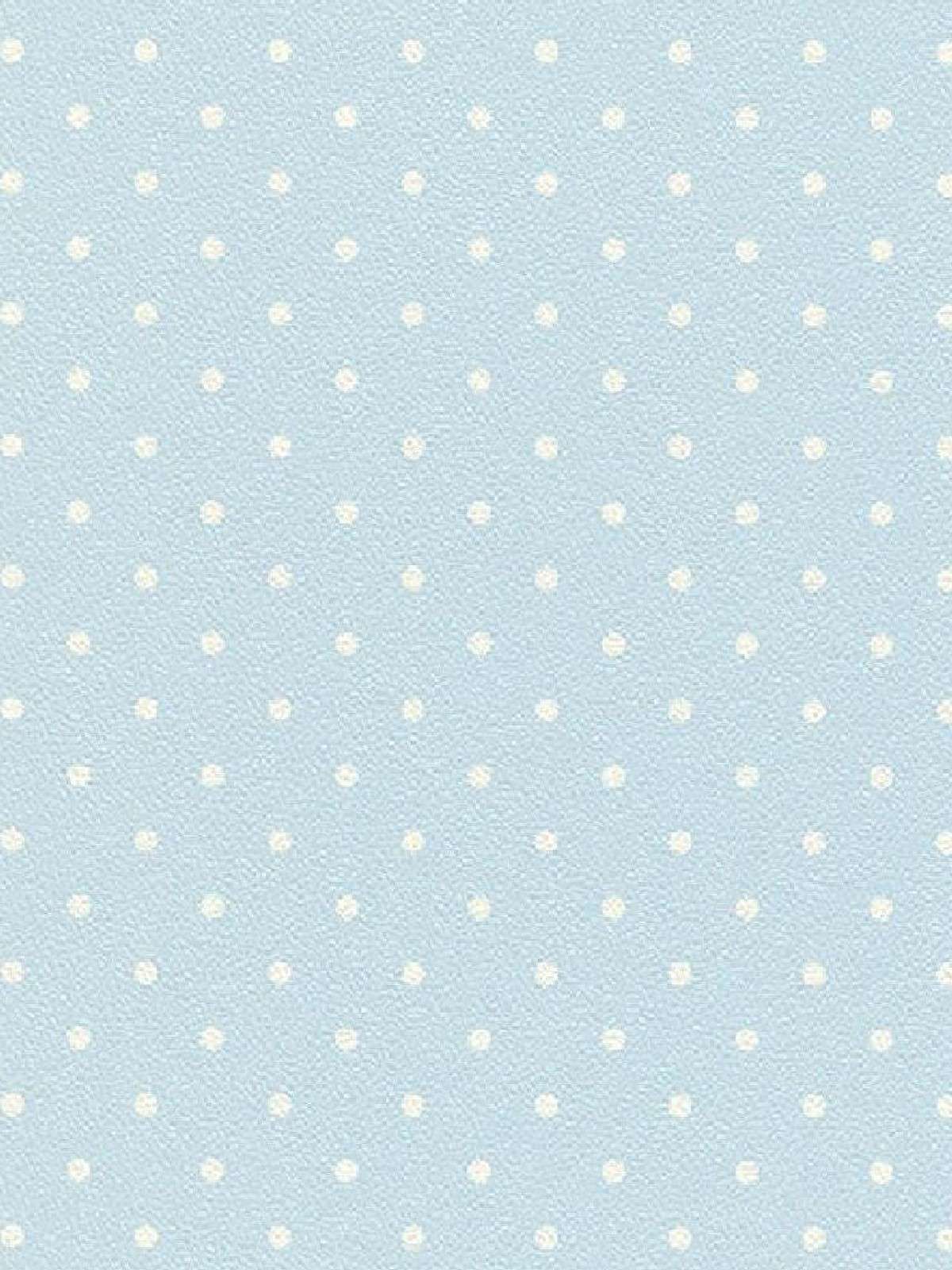Rasch Pastel Blue With White Polka Dots Wallpaper