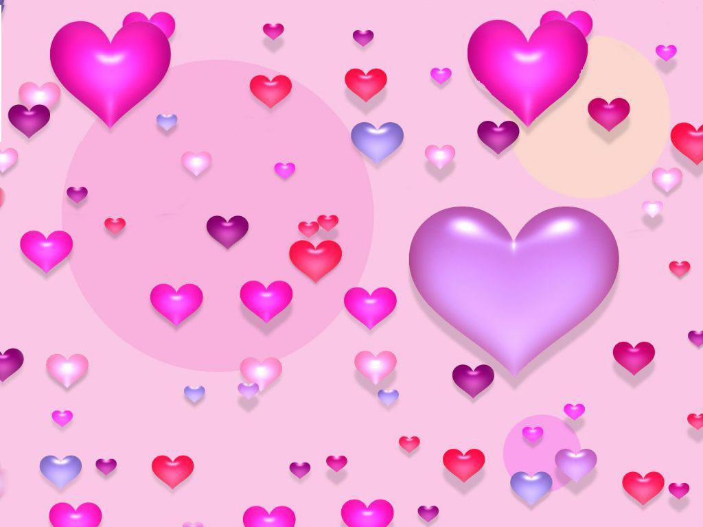 Pink Love Heart Background Wallpaper HD