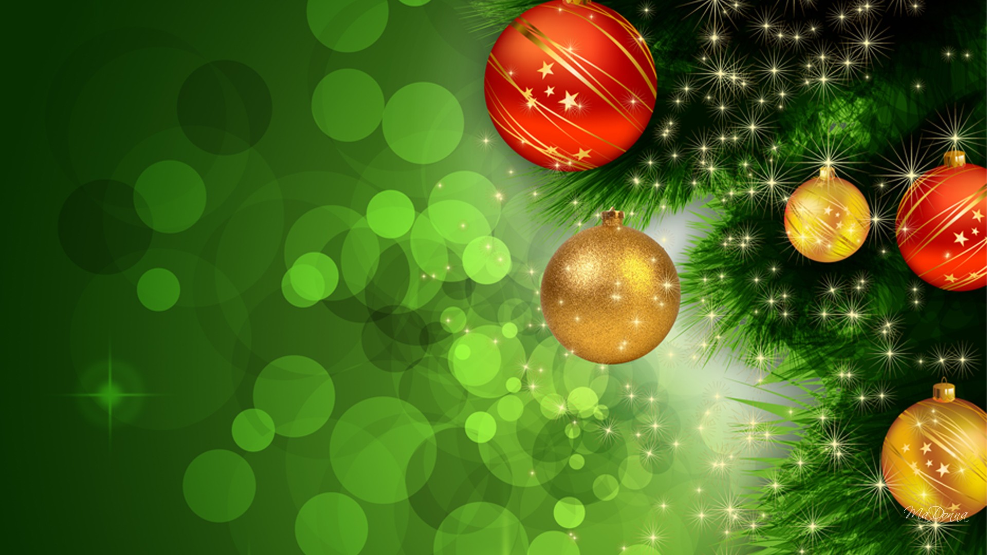 Abstract Christmas Green Background Wallpaper I HD Image