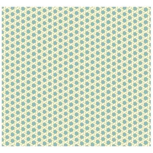  Prints Shoji x Geometric Wallpaper Blue White and Lime Green