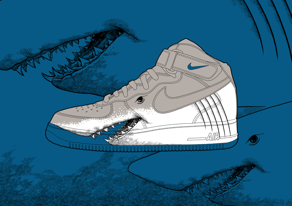 Nike Air Force 1   Shark by StraightEdge1977 on