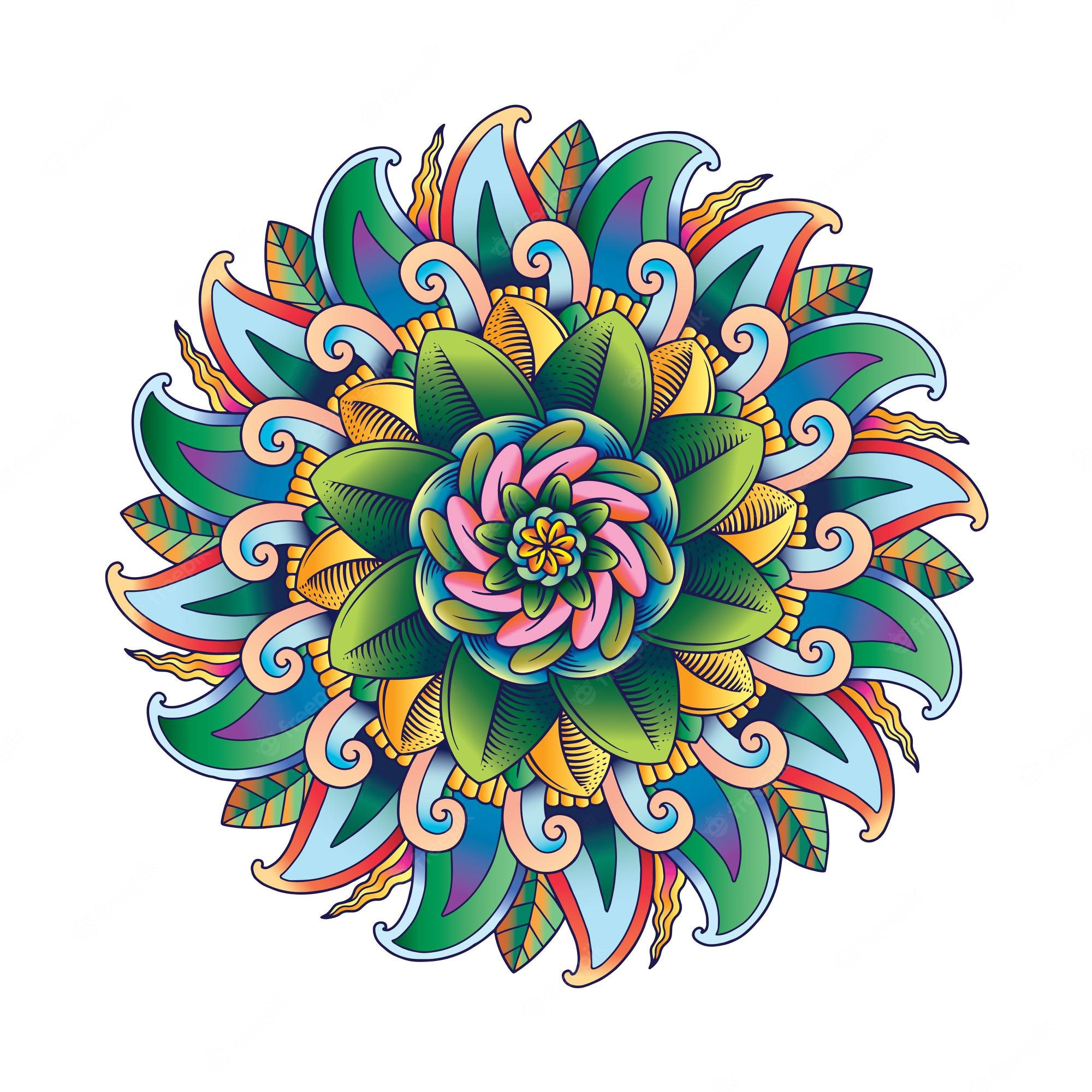 Premium Vector Colorful Mandala Design Wallpaper Print