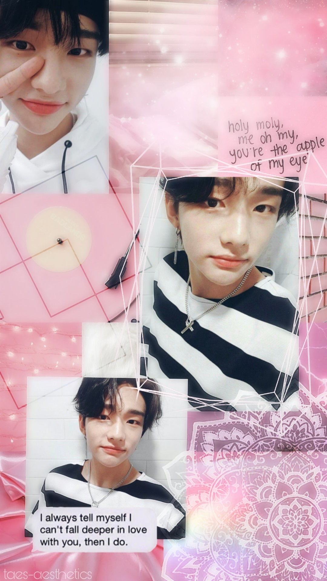 Kpop lockscreens Hyunjin soft pink Requested by anon I 1080x1920