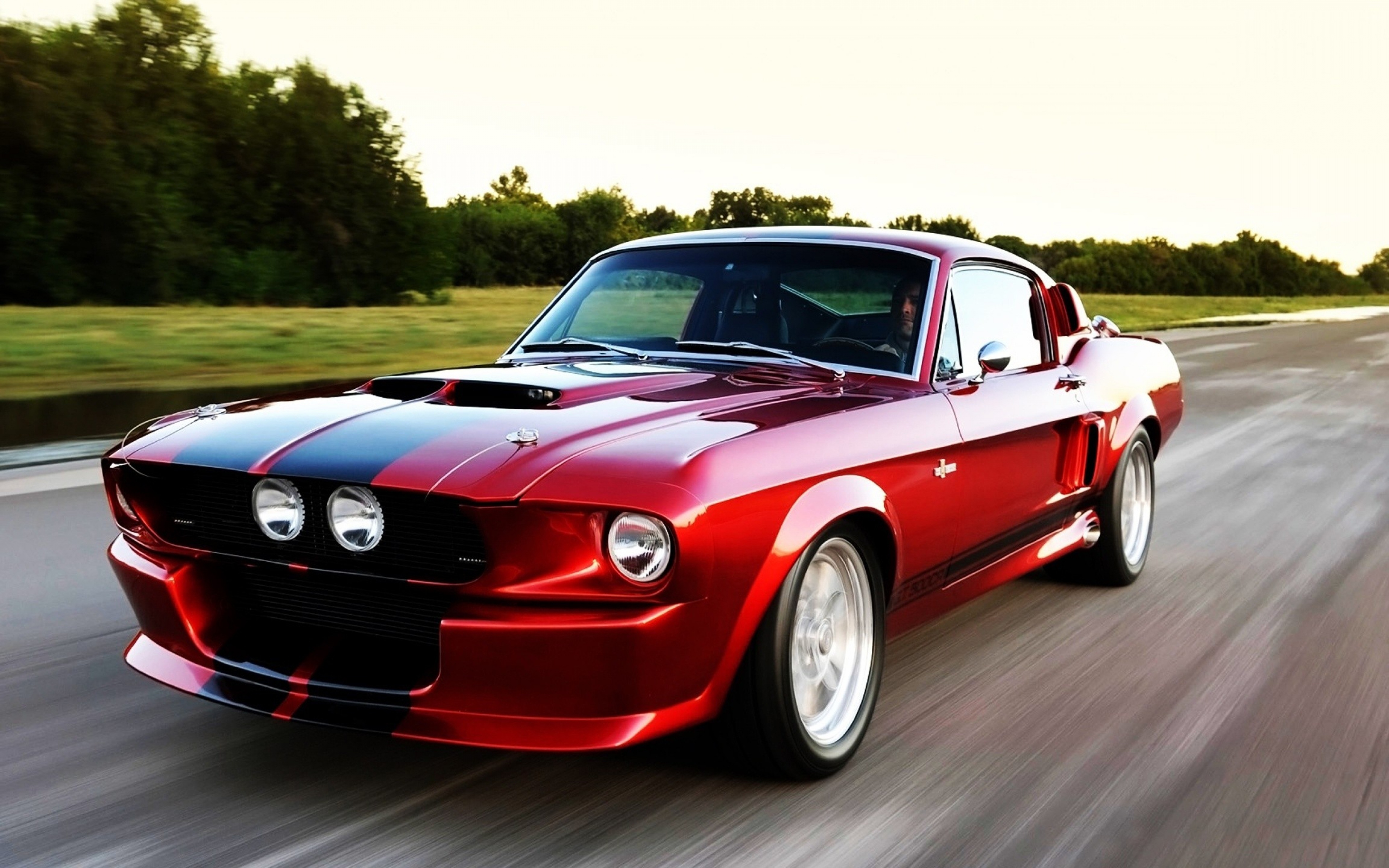 Download Wallpaper 3840x2400 Ford Ford mustang Red car Ultra HD 4K