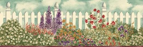 Free download Watercolor Gardening Flowers Wallpaper Border Red