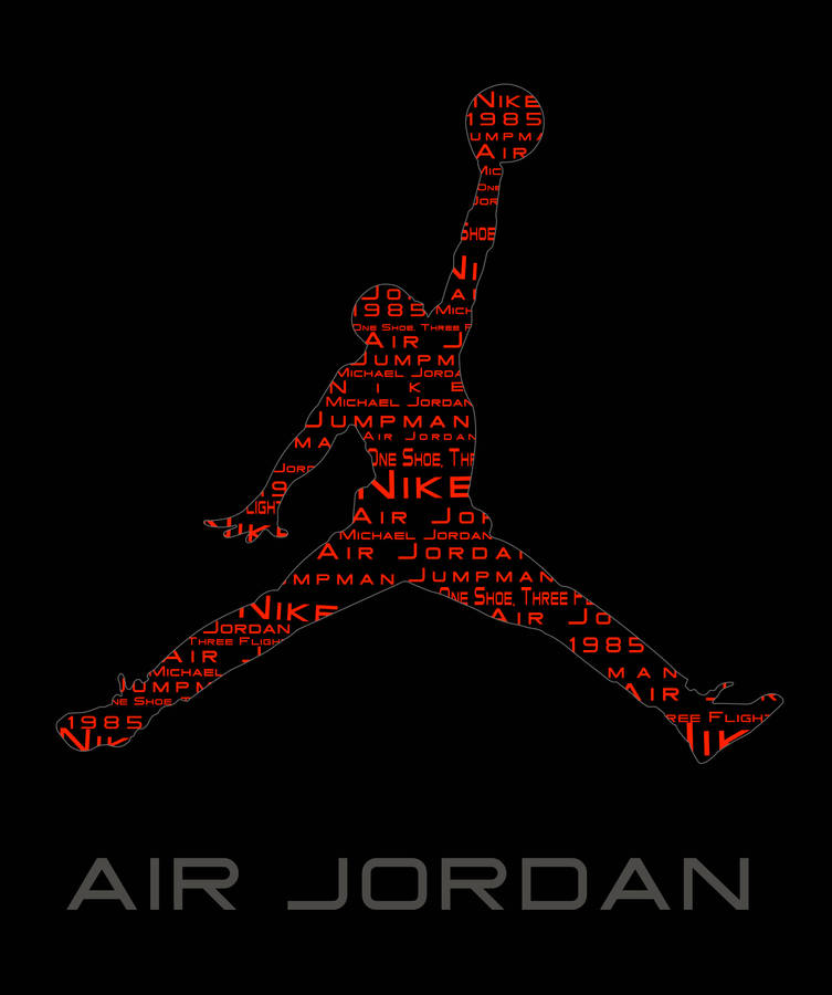 Download Jordan Logo Red Outline Text Wallpaper