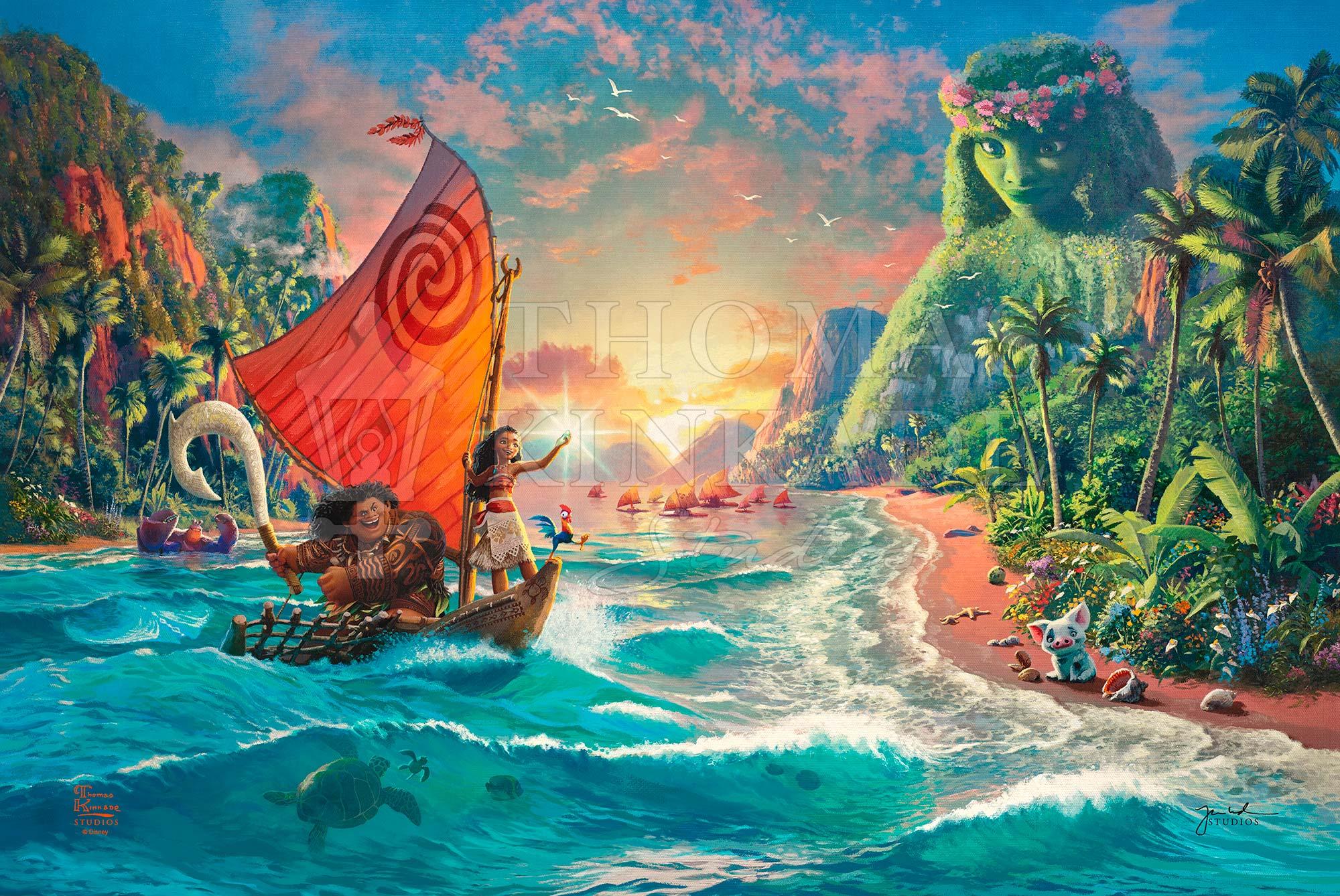 Moana Limited Edition Canvas By Thomas Kinkade Studios Disney