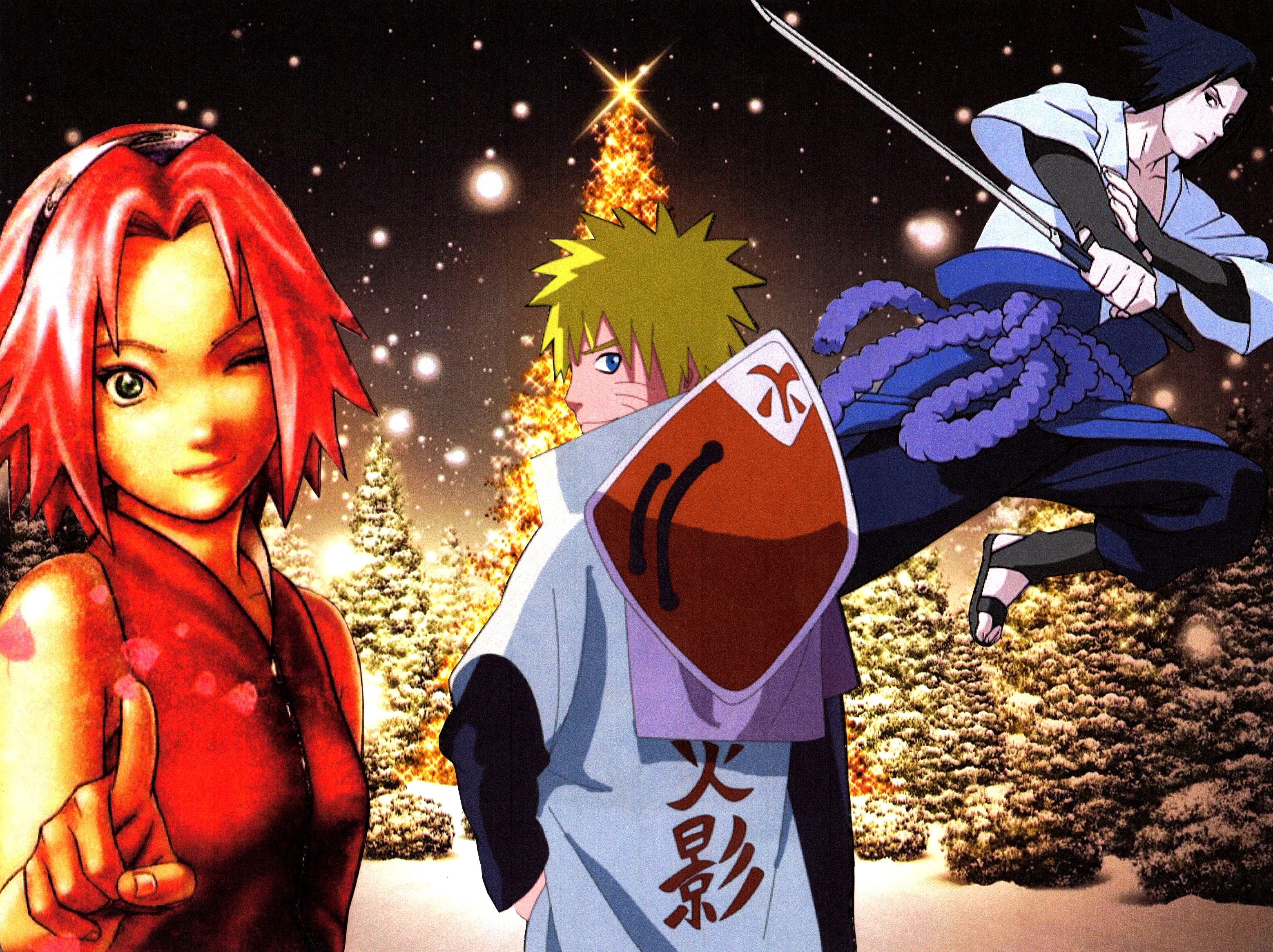 Naruto Team Seven Christmas Wallpaper By Weissdrum On