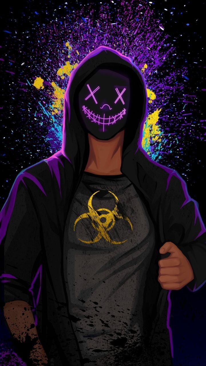 Neon Mask Boy Wallpaper For Homescreen Lockscreen